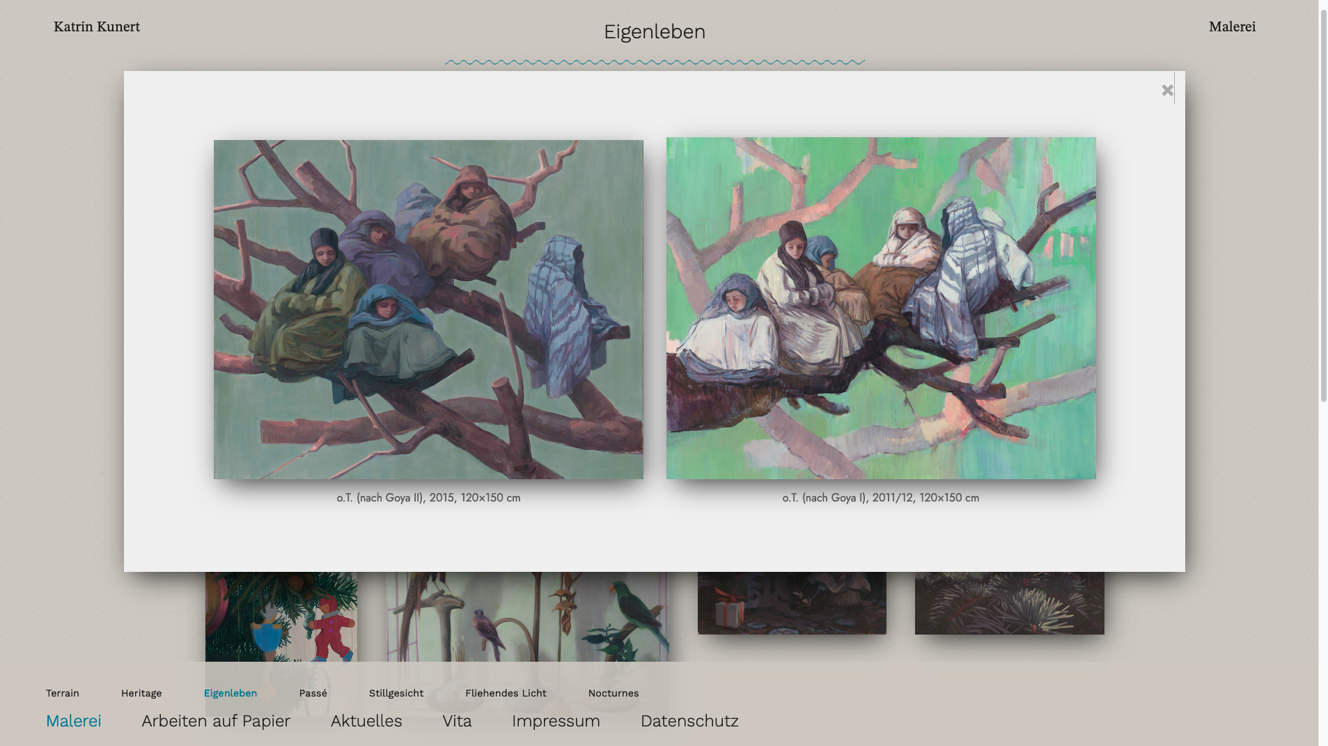 Webseite Katrin Kunert Malerei – Reihe aus Eigenleben: o.T. (nach Goya)