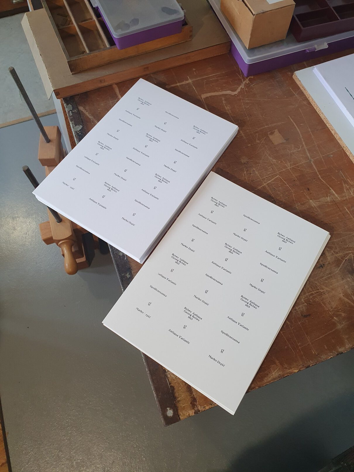 Druckbogen zum Memory Kleines g