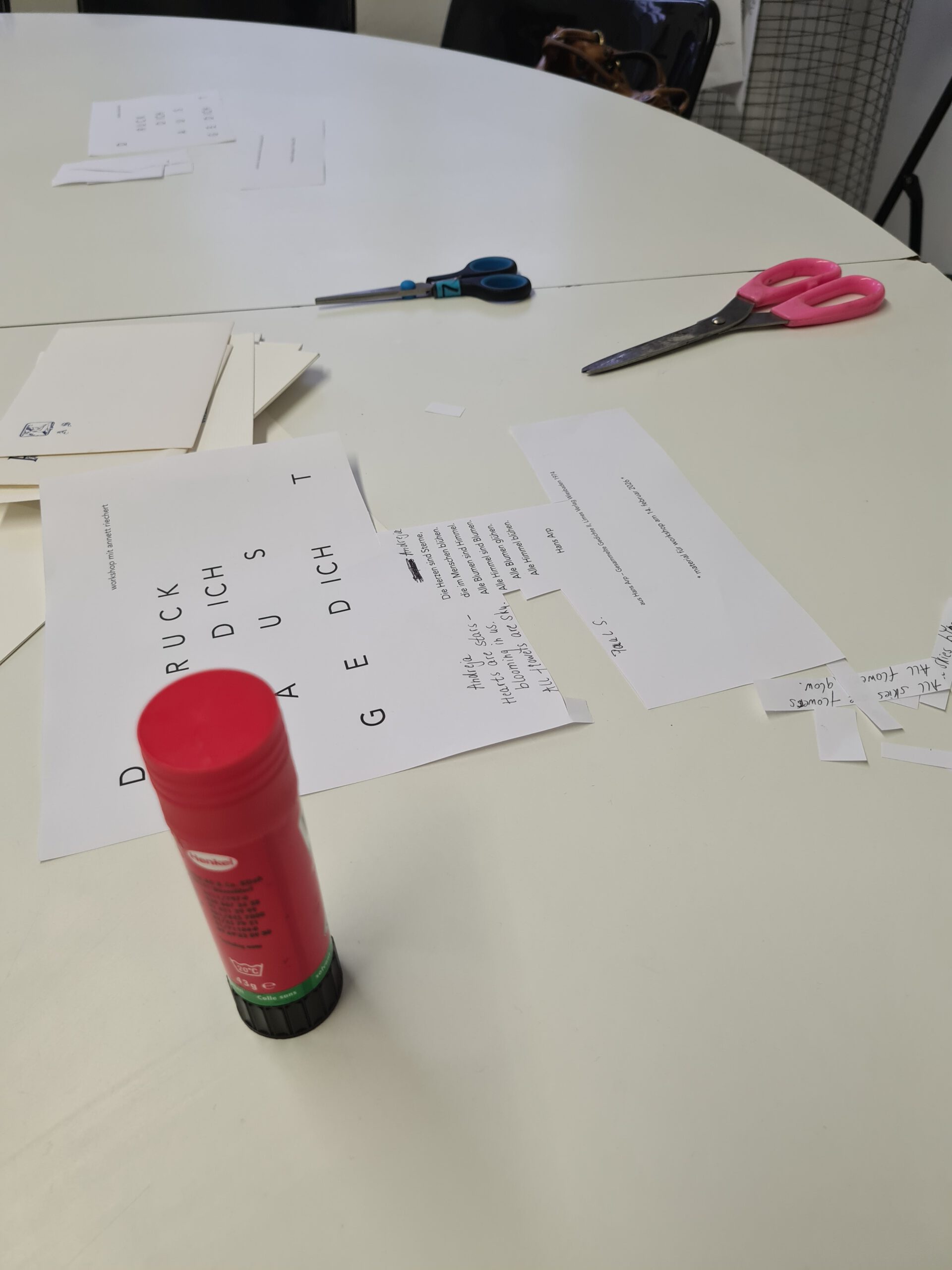 Workshop Druck-dich-aus, im Museum für Druckkunst, Entwurfsarbeiten.